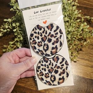 Leopard Print Car Coasters